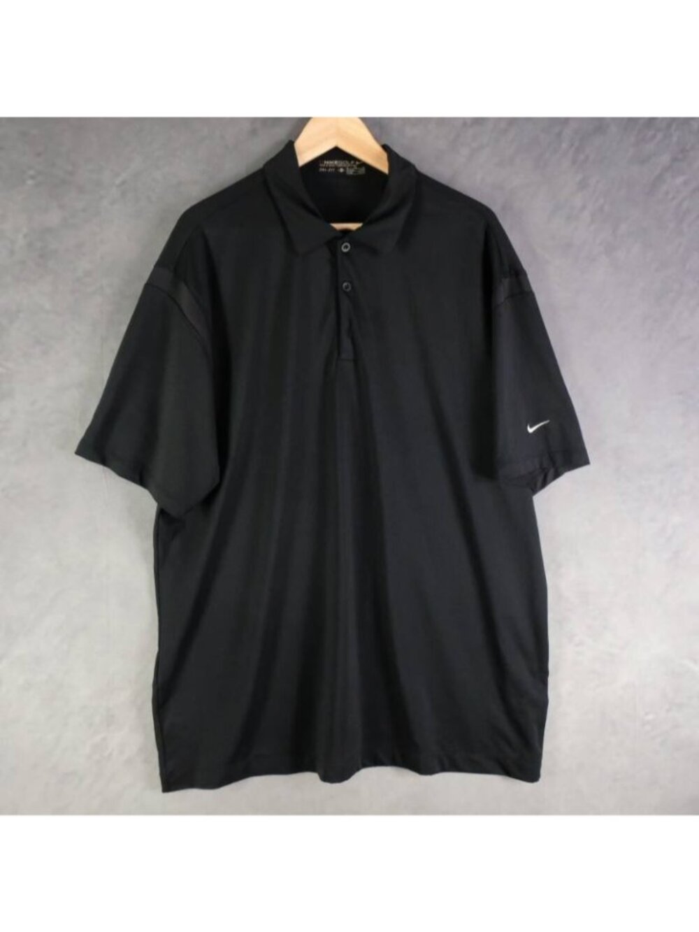 Nike Golf Shirt Mens XL Black Solid Dri Fit Golf Polo Performance Extra Large